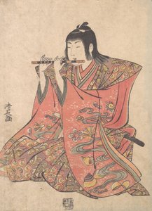 Bambola che rappresenta un ragazzo che suona il flauto da Torii Kiyonaga