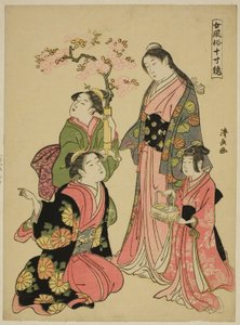 Una giovane nobile, dalla serie "Uno specchio delle maniere femminili (Onna fuzoku masu kagami)" da Torii Kiyonaga