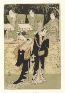 Attori Sawamura Sojuro III e Iwai Hanshiro IV come Jihei e Koharu da Torii Kiyonaga