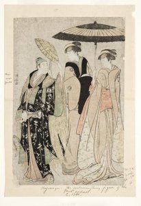Attori nella commedia Oakinai Hiruga kojima, Teatro Nakamura, XI1784, 1784 da Torii Kiyonaga