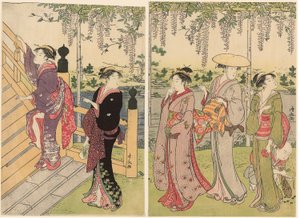 Ammirando il Glicine al Santuario di Kameido