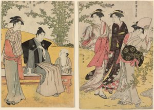 Una gita a Hagidera, dalla serie "Un broccato di usanze orientali" da Torii Kiyonaga