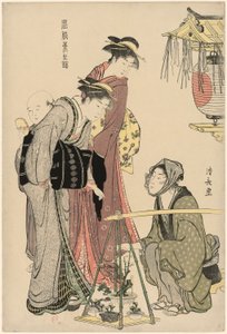 Acquisto di piante in vaso, dalla serie "Un broccato di maniere orientali (Fuzoku Azuma no nishiki)"