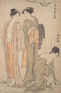 Tagliare le unghie dei piedi, la toilette dopo il bagno da Torii Kiyonaga