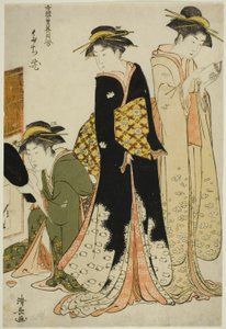 Intrattenitori del Tachibana, dalla serie "Una collezione di bellezze contemporanee dei quartieri del piacere" da Torii Kiyonaga