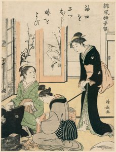 La suocera che prende in giro la sposa, dalla serie "Una raccolta di poesie umoristiche (Haifu yanagidaru)"