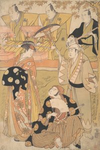 Onoe Matsusuke I come un Oiran parla con Nakamura Nakazo I come un Sam... da Torii Kiyonaga