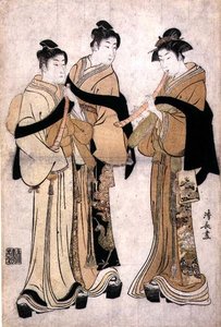 Suonando lo shakuhachi, c.1782 da Torii Kiyonaga