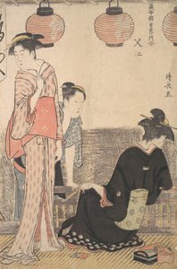 Scena a Nakasu, un distretto di Edo, 1783 da Torii Kiyonaga