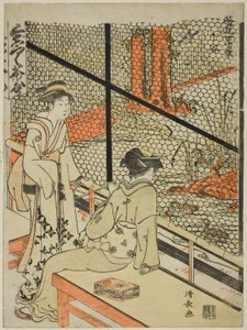 Shitaya, dalla serie "Dieci scene di case da tè (Chamise jikkei)" da Torii Kiyonaga