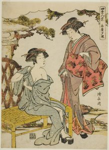 Bagliore del tramonto di fine estate (Choka no sekisho), dalla serie "Otto scene delle quattro stagioni (Shiki hakkei)" da Torii Kiyonaga