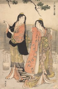 Le fanciulle della salamoia di Suma Shiokumi, Suma, 1783 da Torii Kiyonaga