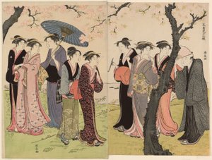 Il terzo mese (Sangatsu), dalla serie "Dodici mesi nel sud (Minami juni ko)" da Torii Kiyonaga