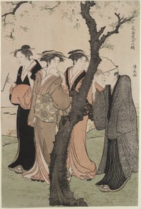 Terzo mese: Tempo di fioritura dei ciliegi a Gotenyama da Torii Kiyonaga