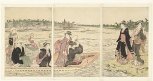 Traghetto sul fiume Sumida da Torii Kiyonaga