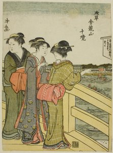Veduta dal ponte Azuma, dalla serie "Dieci distretti del tempio Kinryuzan ad Asakusa" da Torii Kiyonaga