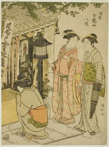 Visita al santuario di Enmei Jizo, dalla serie "Otto distretti del tempio Kinryuzan ad Asakusa" da Torii Kiyonaga