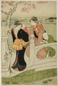 Donne e Bambini sulla Strada sopraelevata allo Stagno di Shinobazu da Torii Kiyonaga
