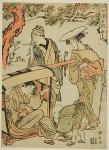 Yumoto, dalla serie "Sette Famosi Sorgenti Termali di Hakone (Hakone shichito meisho)" da Torii Kiyonaga