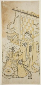 Gli attori Takinaka Hidematsu I e Sanogawa Ichimatsu I da Torii Kiyonobu II