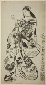 Una cortigiana con il suo bambino assistente da Torii Kiyonobu I