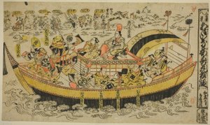 Otto scene di Kanazawa (Kanazawa hakkei): La danza di Asahina e Umejumaru (Asaina Umejumaru mai no dan) da Torii Kiyonobu I
