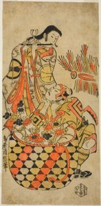 Gli attori Ichikawa Danjuro II e Ichikawa Monnosuke I da Torii Kiyonobu I