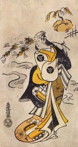 Giovane donna giapponese in kimono da Torii Kiyonobu I