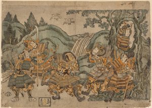 Minamoto no Yoritomo Nascosto in un Albero da Torii Kiyoshige