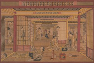 Vista interna nello Yoshiwara da Torii Kiyotada