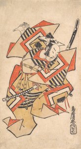 Ichikawa Danjuro II nella scena Aspetta un momento Shibaraku, ca. 1715