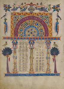 Pagina della tavola dei canoni