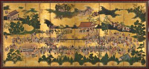 Corsa di cavalli al Santuario di Kamo, 1615-50 da Tosa School