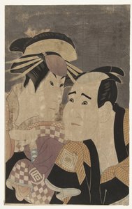 Ritratto busto di Sanogawa Ichimatsu III e Ichikawa Tomiemon da Toshusai Sharaku
