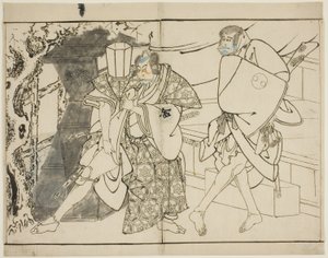 Gli attori Arashi Ryuzo e Morita Kanya VIII da Toshusai Sharaku
