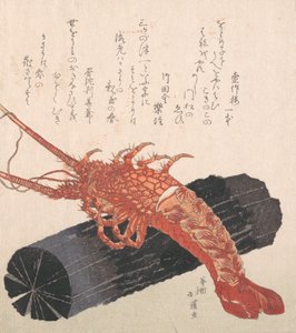Aragosta su un pezzo di carbone da Totoya Hokkei