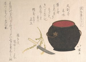 Vaso e coltello da cucina, 1816 da Totoya Hokkei