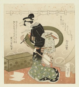 Donna con shamisen da Totoya Hokkei