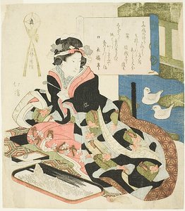 Donna che fissa le anatre, o Il corpo giusto (Shin), dalla serie "Tre opere di tre estetiche (San tai san ban shoku)".