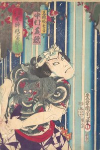 Ritratto immaginario, Shuihuzhuan di Stage: Toryudai Mitate Suikoden Torodai - Attore Nakam..., 1875
