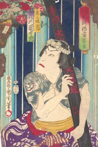 Ritratto immaginario, Shuihuzhuan di Stage: Toryudai Mitate Suikoden Torodai - Attore, Ichi... da Toyohara Kunichika
