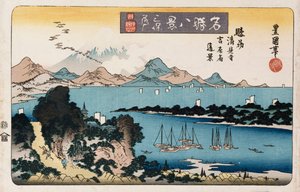 Oche discendenti, Miho, dalla serie Otto vedute di luoghi famosi da Toyokuni II