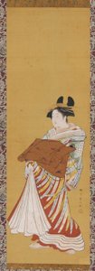 Yujo in parata da Toyonobu Utagawa