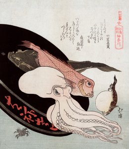 Polpo e Pesce Oceanico di Totoya Hokkei