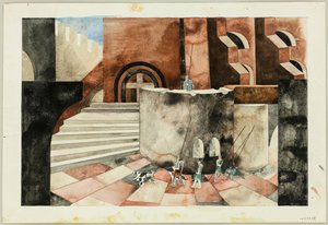 Scenografia per la tragedia Die Nibelungen di Friedrich Hebbel, ca 1934
