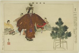 Hagoromo, dalla serie "Immagini di esibizioni No (Nogaku Zue)" da Tsukioka Kogyo