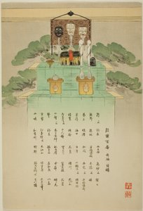 Foglio indice, dalla serie "Cento no drama (Nogaku hyakuban)". da Tsukioka Kogyo