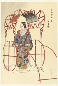Scena dal dramma Noh Yuya da Tsukioka Kogyo