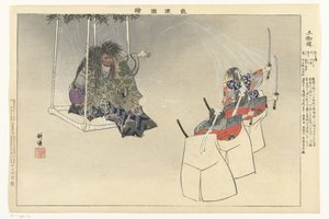 Scena dal teatro Noh Tsuchigumo da Tsukioka Kogyo