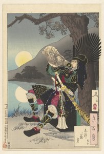 Hideyoshi e la luna a Shizugatake (Shizugatake tsuki) (Cento aspetti della luna) (Tsuki hyakushi) da Tsukioka Yoshitoshi